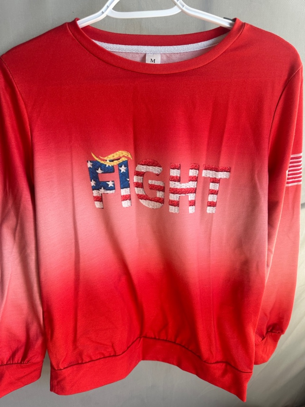 Red Women’s Sweatshirt with 'FIGHT' Graphic